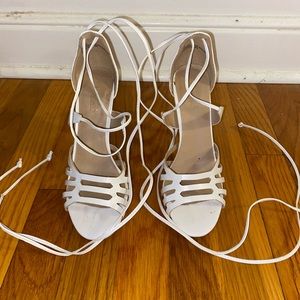 Strappy white sandals